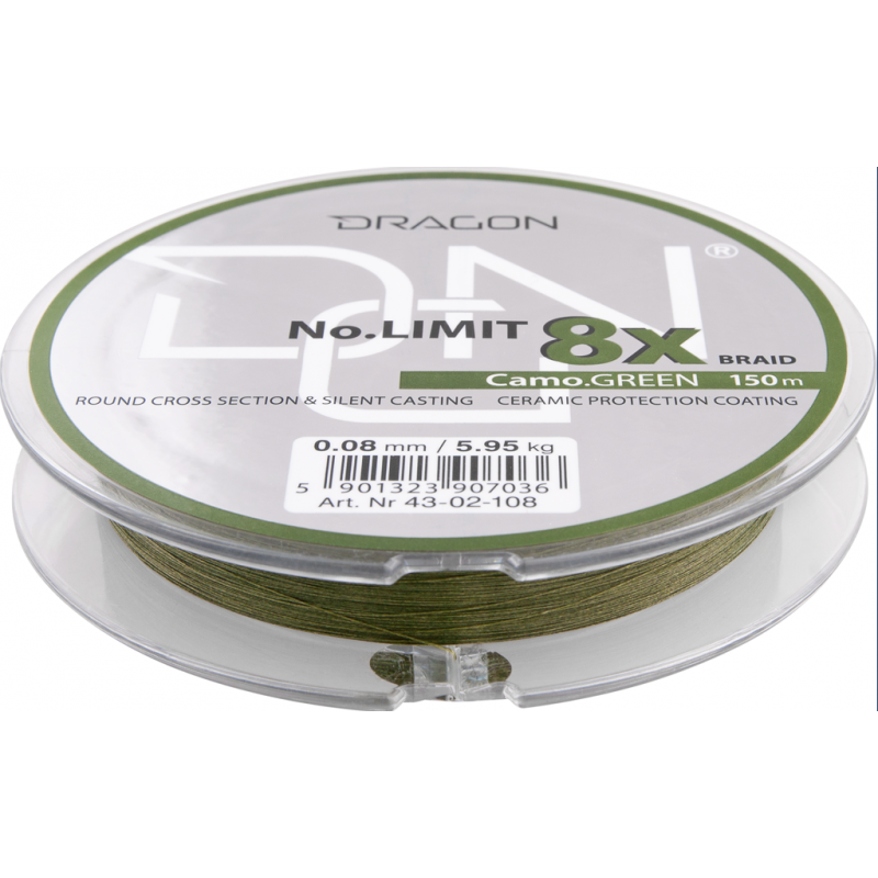 PLECIONKA DRAGON NO LIMIT X8 150m 0,12mm CAMO GREE PLECIONKA DRAGON NO LIMIT X8 150m 0,12mm CAMO GREE