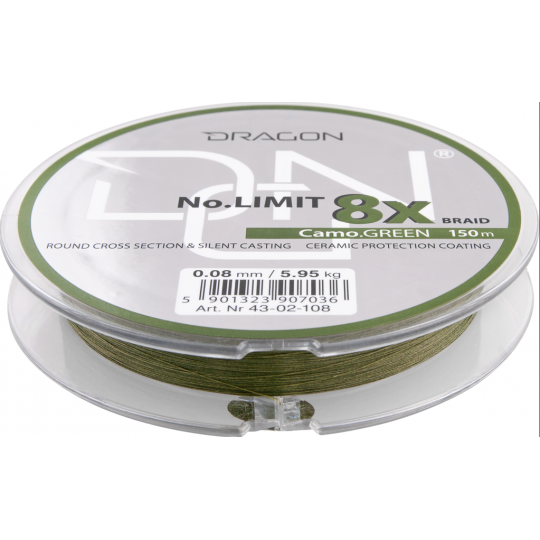 PLECIONKA DRAGON NO LIMIT X8 150m 0,12mm CAMO GREE PLECIONKA DRAGON NO LIMIT X8 150m 0,12mm CAMO GREE