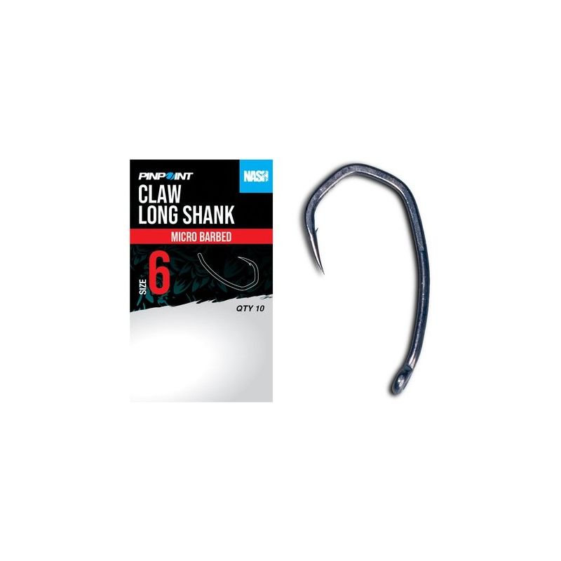 HACZYKI NASH CLAW LONG SHANK SIZE 6 MICRO BARB HACZYKI NASH CLAW LONG SHANK SIZE 6 MICRO BARB