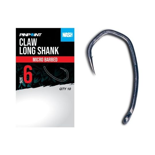 HACZYKI NASH CLAW LONG SHANK SIZE 6 MICRO BARB HACZYKI NASH CLAW LONG SHANK SIZE 6 MICRO BARB