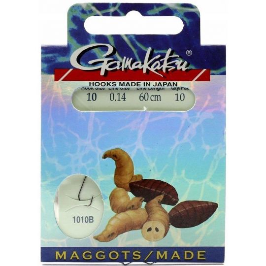 HACZYKI WIĄZANE GAMAKATSU MAGGOTS 0,10mm 18 60cm HACZYKI WIĄZANE GAMAKATSU MAGGOTS 0,10mm 18 60cm