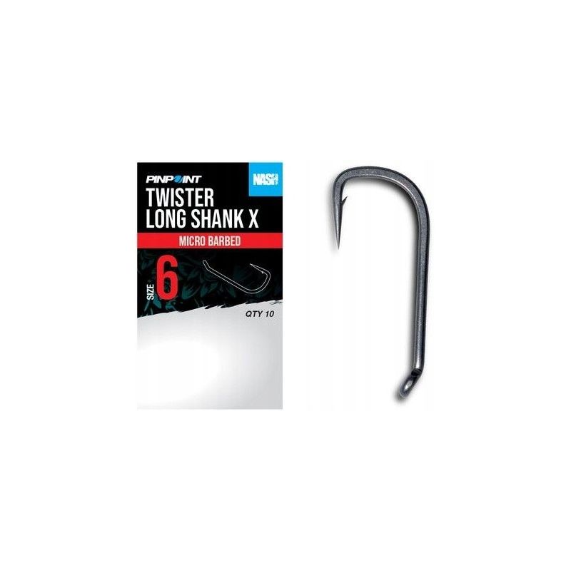 HACZYKI NASH TWISTER LONG SHANK X SIZE 2 MICRO BAR HACZYKI NASH TWISTER LONG SHANK X SIZE 2 MICRO BAR
