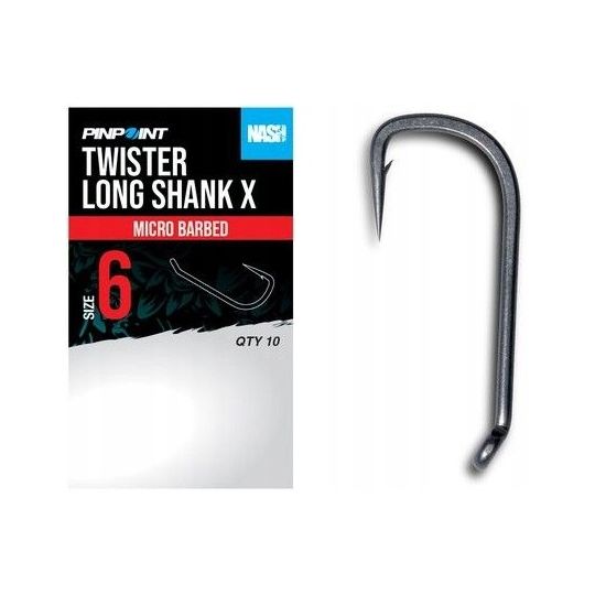 HACZYKI NASH TWISTER LONG SHANK X SIZE 2 MICRO BAR HACZYKI NASH TWISTER LONG SHANK X SIZE 2 MICRO BAR
