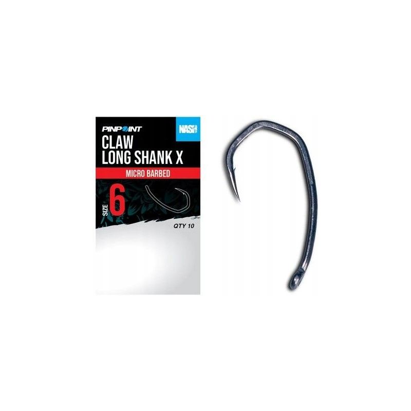 HACZYKI NASH CLAW LONG SHANK X SIZE 6 MICRO BARB