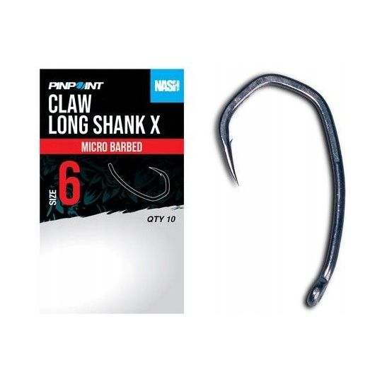 HACZYKI NASH CLAW LONG SHANK X SIZE 6 MICRO BARB