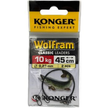 PRZYPON KONGER WOLFRAM 45cm 10kg 2szt