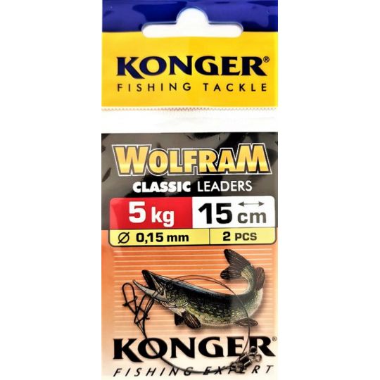 PRZYPON KONGER WOLFRAM 15cm 5kg 2szt PRZYPON KONGER WOLFRAM 15cm 5kg 2szt