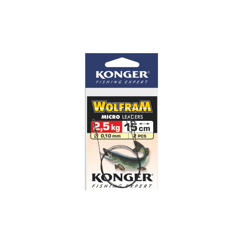 PRZYPON KONGER WOLFRAM 15cm 10kg 2szt PRZYPON KONGER WOLFRAM 15cm 10kg 2szt