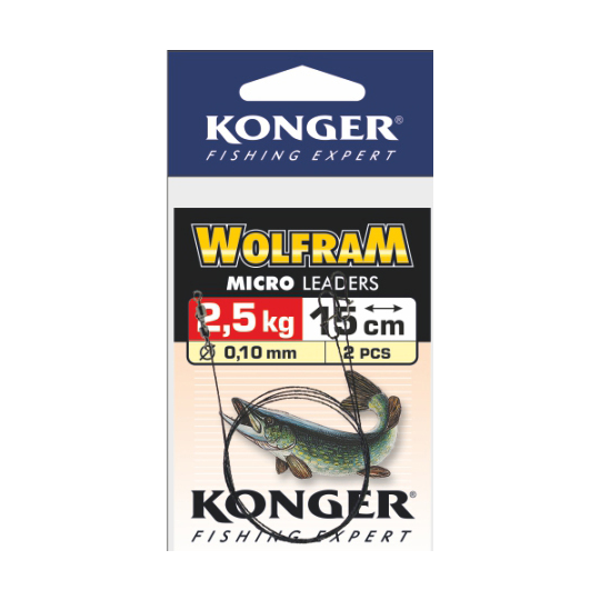 PRZYPON KONGER WOLFRAM 15cm 10kg 2szt PRZYPON KONGER WOLFRAM 15cm 10kg 2szt