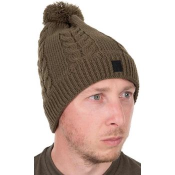 CZAPKA ZIMOWA FOX CABLE KNIT BOBBLE KHAKI