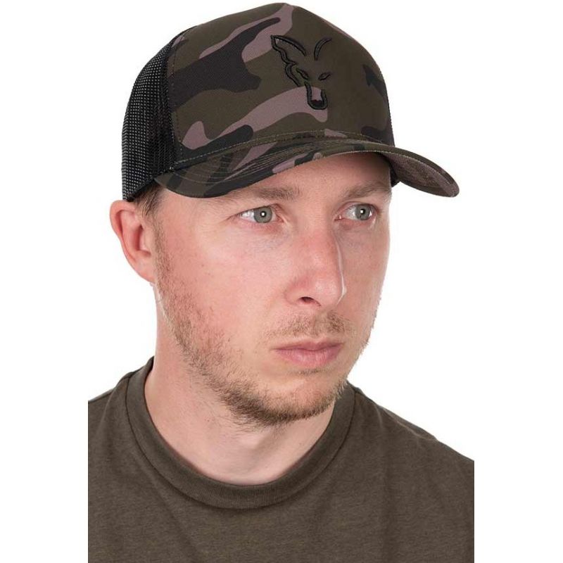 CZAPKA Z DASZKIEM FOX TRUCKER CAP BLACK CAMO