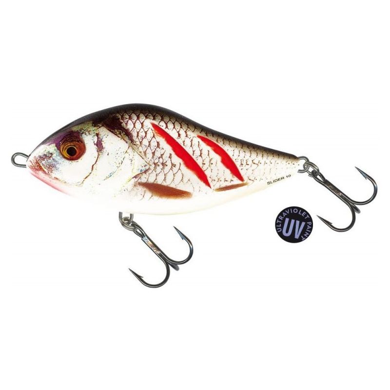 WOBLER SALMO SLIDER 10cm WOUNDEDREAL GREY SHINER