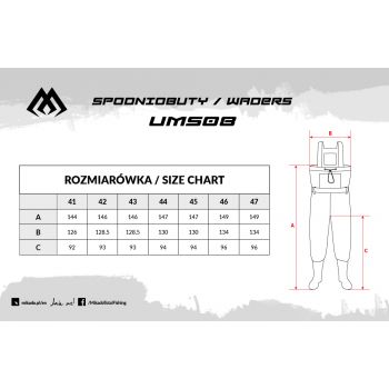 SPODNIOBUTY MIKADO CZARNE BASIC UMS08 WODERY 47