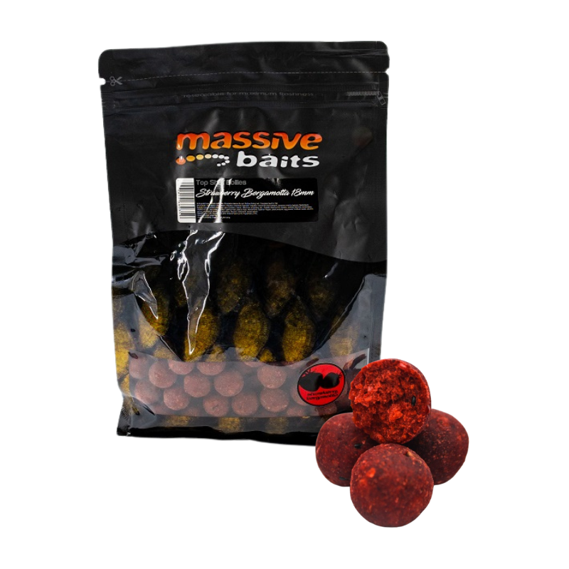 KULKI MASSIVE BAITS STRAWBERRY BERGAMOTTA 18mm 1kg