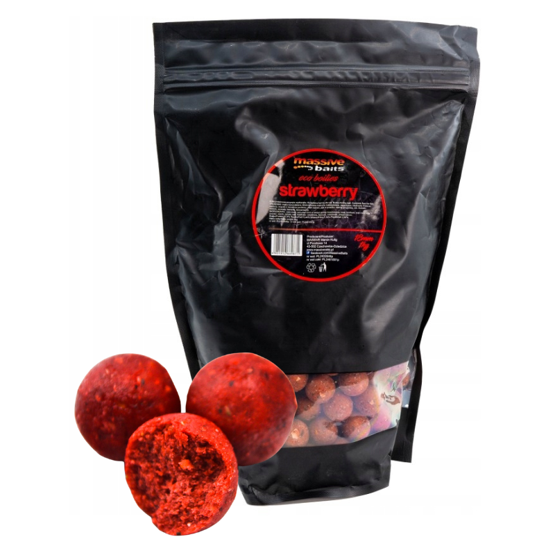 KULKI MASSIVE BAITS ECO BOILIES 18mm 1kg STRAWBERR