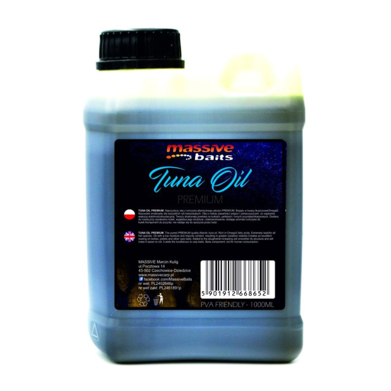 OLEJ TUŃCZYKOWY MASSIVE BAITS TUNA OIL PREMIUM 1L