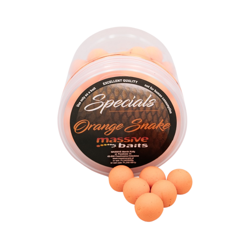 KULKI MASSIVE BAITS POP UPS ORANGE SNAKE 14mm 200m