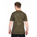 KOSZULKA T-SHIRT FOX LARGE PRINT KHAKI ROZMIAR M