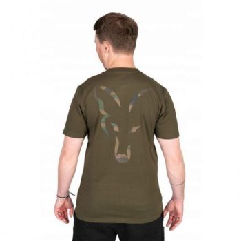 KOSZULKA T-SHIRT FOX LARGE PRINT KHAKI ROZMIAR M
