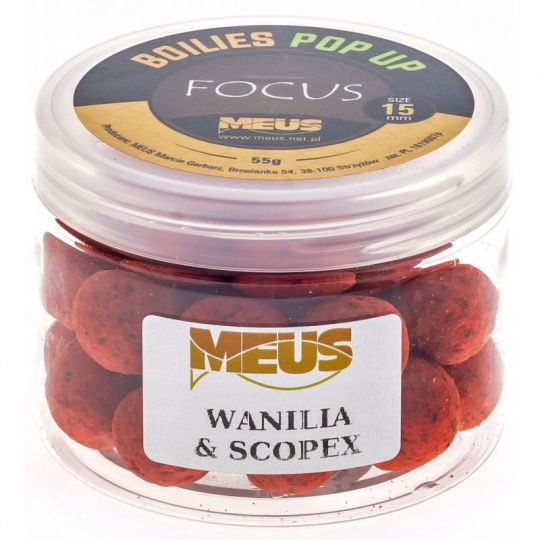 KULKI MEUS POP UP FOCUS 55g 15mm WANILIA SCOPEX KULKI MEUS POP UP FOCUS 55g 15mm WANILIA SCOPEX