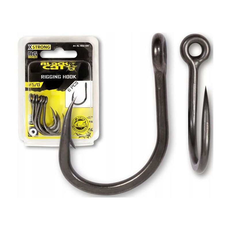HACZYKI HAKI BLACK CAT RIGGING DG COATING 4/0 6szt HACZYKI HAKI BLACK CAT RIGGING DG COATING 4/0 6szt