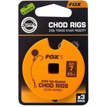PRZYPON FOX Z HAKIEM STIFF CHOD RIG 25lb SIZE 6