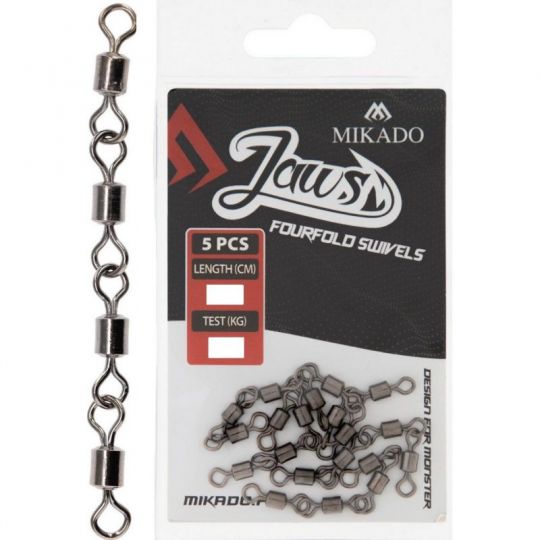 KRĘTLIK MIKADO JAWS FOURFOLD SWIVELS XL 35kg 5szt KRĘTLIK MIKADO JAWS FOURFOLD SWIVELS XL 35kg 5szt